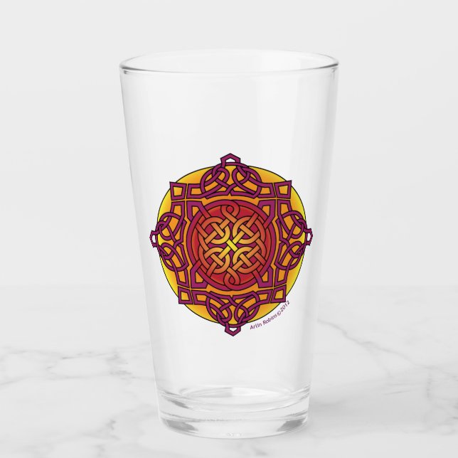 Verre à noeud rouge celtique (Devant)