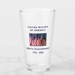 Verre à Pint Drapeau Patriotique Américain 250e An