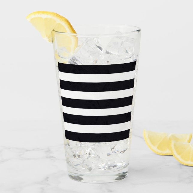 Verre À Pint - Moderne Chic Blancs Et Noirs (Devant glace)