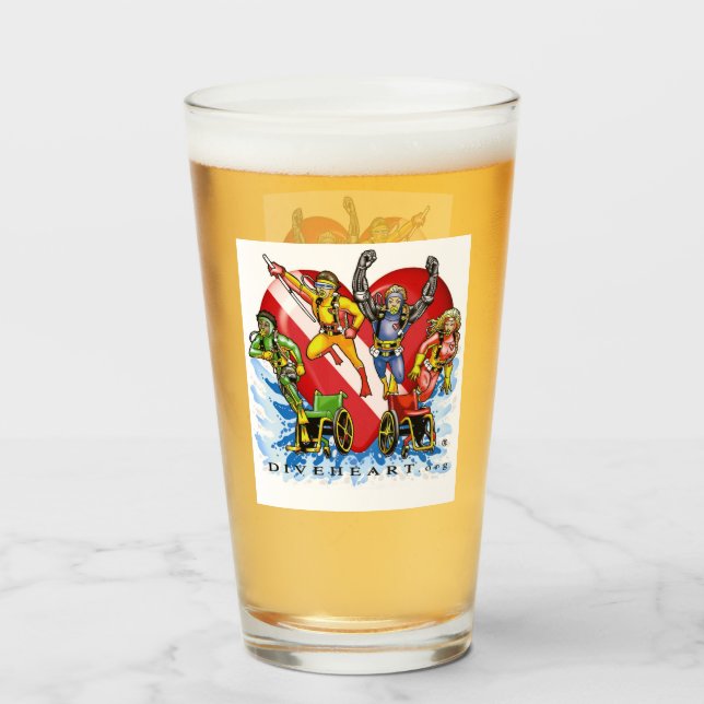 Verre à pinte pour les super-héros du coeur (Dos (rempli))