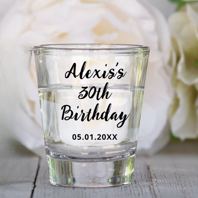 Verre A Shot 10e 20e 30e 40e 50e 60e 70e fête d'anniversaire (Créateur téléchargé)