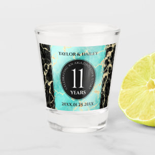 Verre A Shot 11ème anniversaire de Mariage turquoise