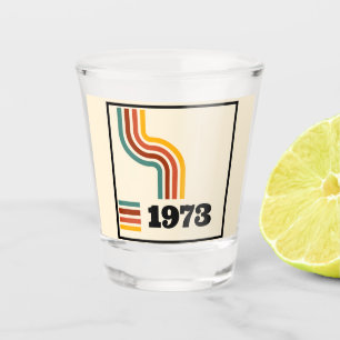 Verre A Shot 1973 Anniversaire ou Réunion du Poster vintage rét