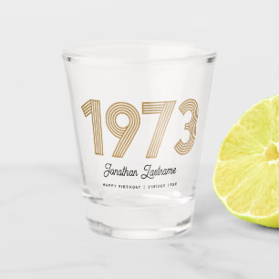 Verre A Shot 1973 Gold et Black 50th Birthday Shot Glass