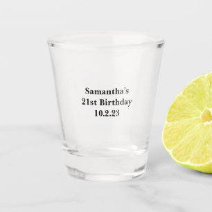 Verre A Shot 21e anniversaire personnalisé