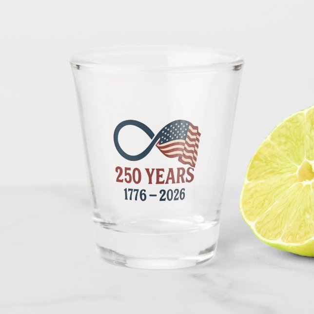 Verre A Shot 250 Anniversaire 1776-2026 USA Patriotique (Devant)
