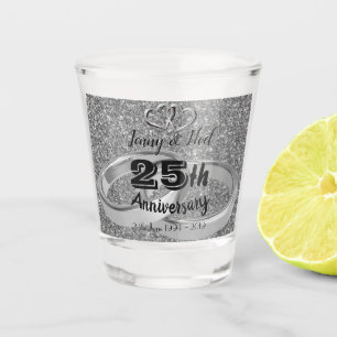 Verre A Shot 25e anniversaire Mariage personnalisé