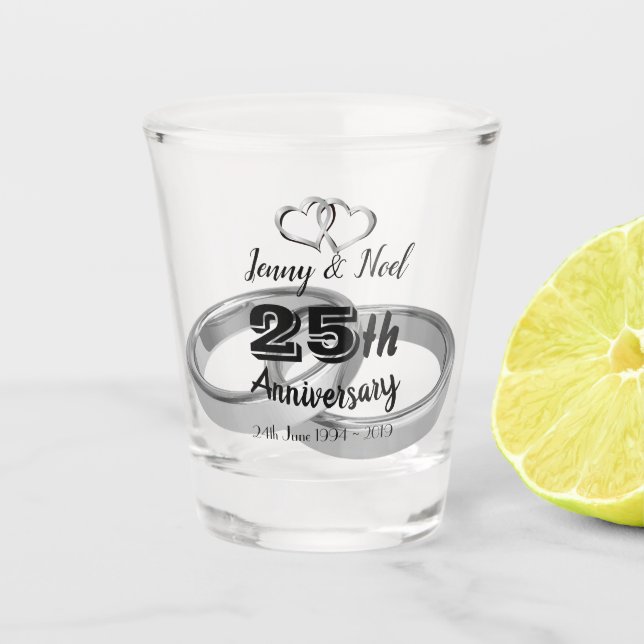 Verre A Shot 25ème anniversaire personnalisé (Devant)