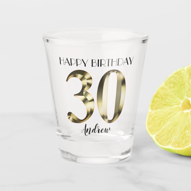 Verre A Shot 30e anniversaire d'or métallique (Devant)