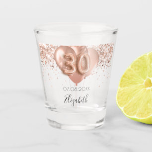 Verre A Shot 30e anniversaire rose nom des ballons d'or