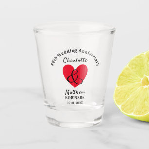 Verre A Shot 40e anniversaire de Mariage Cadeau personnalisé