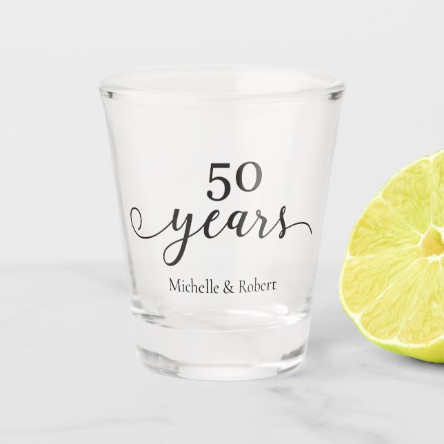 Verre A Shot 50 ans mariage anniversaire minimal élégant (Devant)
