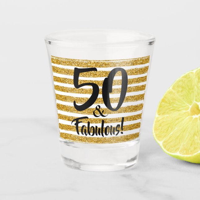 Verre A Shot 50 et Fabulous Gold Faux Parties scintillant sur m (Devant)