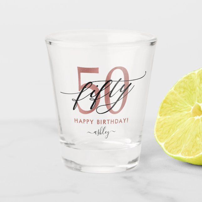 Verre A Shot 50e anniversaire Chic Rose Gold (Devant)