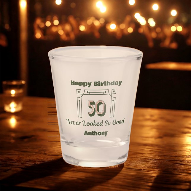 Verre A Shot 50e anniversaire d'Art déco vert (Créateur téléchargé)
