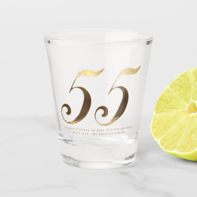 Verre A Shot 55e anniversaire du Mariage Emeraude (Devant)