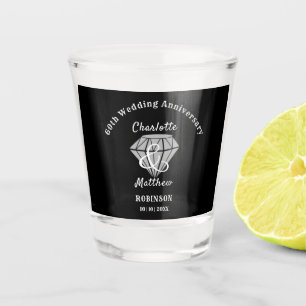 Verre A Shot 60e anniversaire Diamond Mariage cadeau personnali