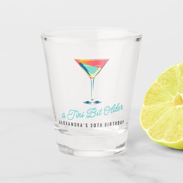 Verre A Shot A Tini Bit Ancien Martini Thème Retro 30ème Annive (Devant)