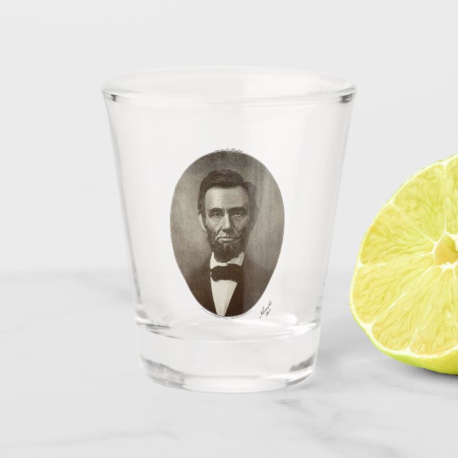 Verre A Shot Abraham Lincoln 16ème Président du USA Portrait (Devant)