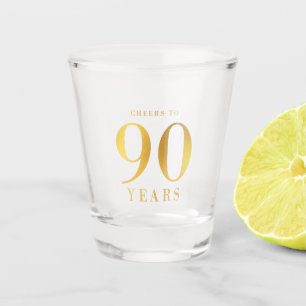 Verre A Shot Acclamations d'or de Faux à 90 ans d'anniversaire