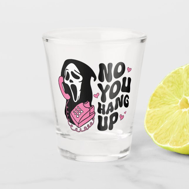 Verre A Shot "Accrochez-vous" Ghostface Horror Fan Cadeau (Devant)