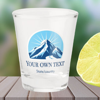 Verre A Shot Add your own text ski resort mountain souvenir 