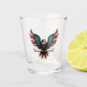 Verre A Shot Aigle rustique patriotique américain/américain cha