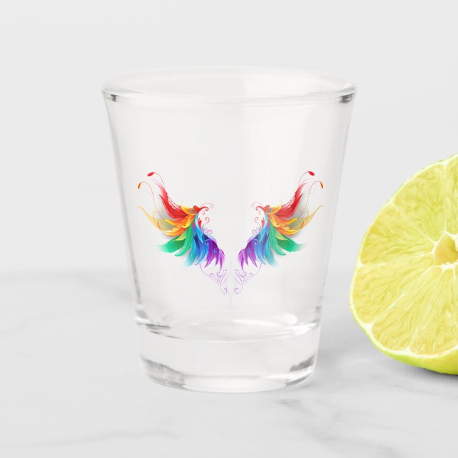 Verre A Shot Ailes fluffy arc-en-ciel (Devant)