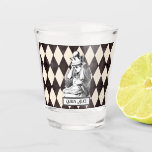 Verre A Shot Alice vintage avec Arlequin de la Couronne