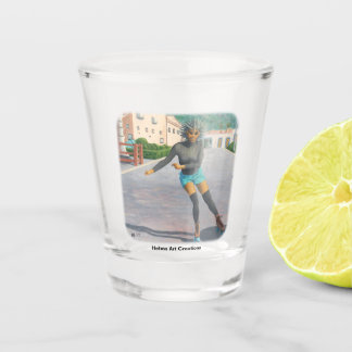 Verre A Shot Alien Femme Roller Patinage Imaginaire Art Shot Gl