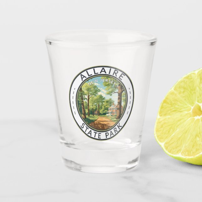 Verre A Shot Allaire State Park New Jersey Travel Art Badge (Devant)