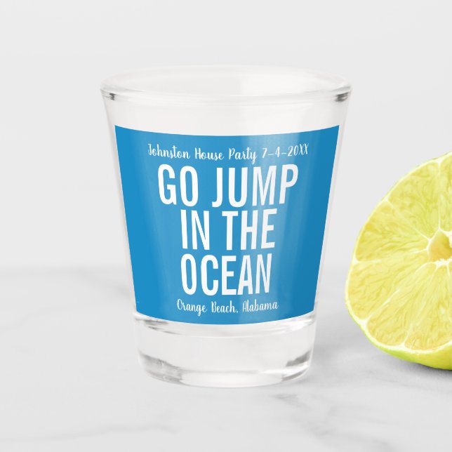 Verre A Shot Allez sauter dans l'Ocean Blue and White House Par (Devant)