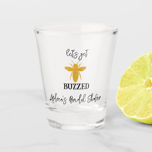 Verre A Shot Allons en Fête | Weekend de Fiançailles Pailleté (Devant)