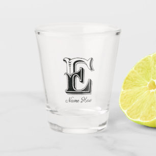Verre A Shot alphabet e, lettre e, monogramme e, lettres e pili