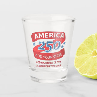 Verre A Shot America 250 Add State Independence Day Keepsake