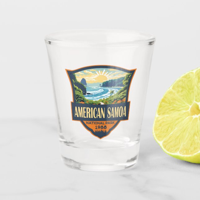Verre A Shot American Samoa National Park Illustration Retro (Devant)