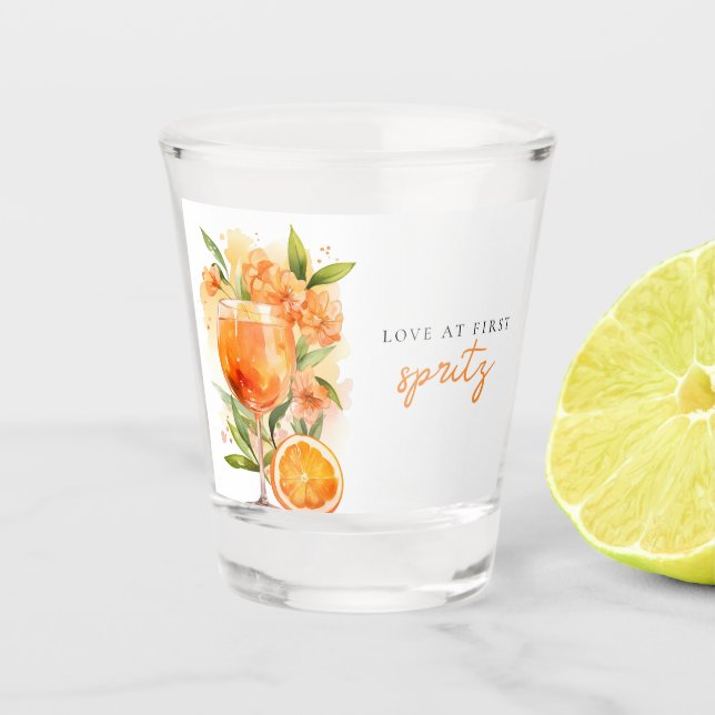 Verre A Shot Amour à la Fête des mariées First Spritz (Devant)