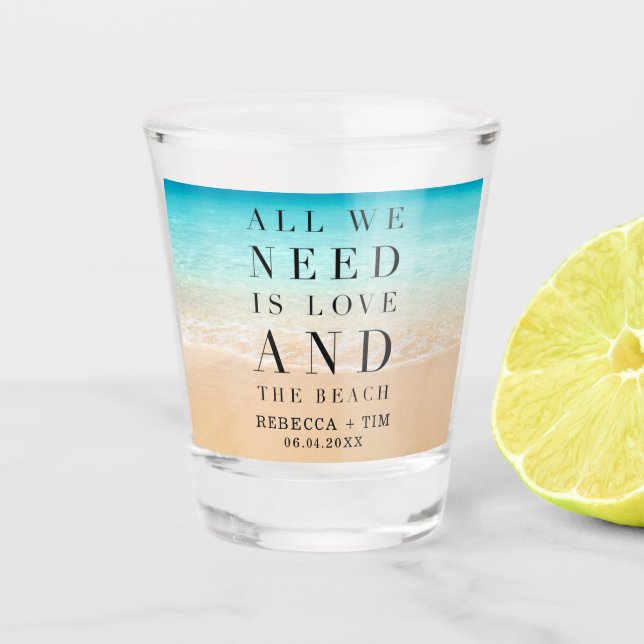 Verre A Shot Amour et mariage sur la plage Favor (Devant)