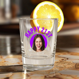 Verre A Shot Amusant 21e anniversaire PERSONNALISÉ TEXTE Photo