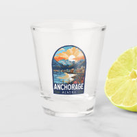 Anchorage Alaska Travel Art Emblem
