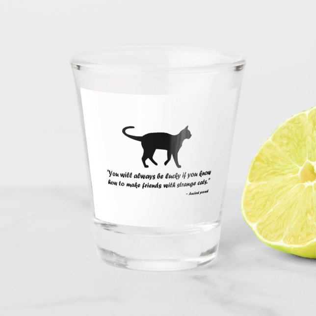 Verre A Shot Ancien proverbe de chat (Devant)