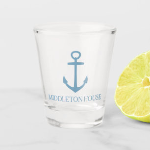 Verre A Shot Ancre bleue de Caroline personnalisée nautique