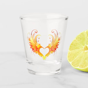 Verre A Shot Angel Fire Heart with Wings