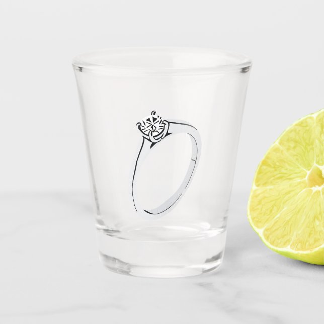 Verre A Shot Anneau Fiançailles diamant (Devant)