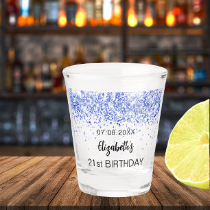 Verre A Shot Anniversaire bleu marine parties scintillant scint