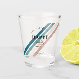 Verre A Shot Anniversaire Design minimaliste aux couleurs paste