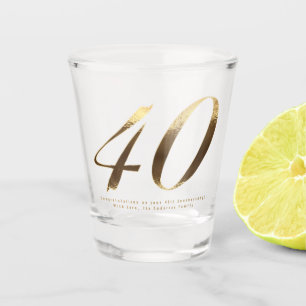 Verre A Shot Anniversaire du 40e anniversaire de Ruby Mariage
