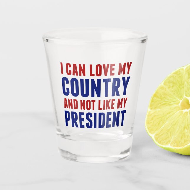 Verre A Shot Anti Trump Patriotique Pas Mon Président (Devant)