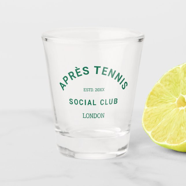 Verre A Shot Après Tennis Social Club Green Custom Crest (Devant)