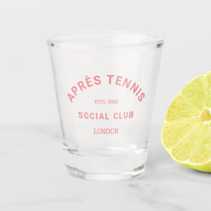 Verre A Shot Après Tennis Social Club Rose personnalisé Crest